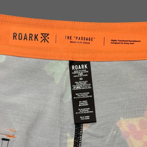 Roark Passage 17" Tahiti Treat Boardshort RB449 Black Size 33 NWT $66 MSRP - Picture 4 of 6